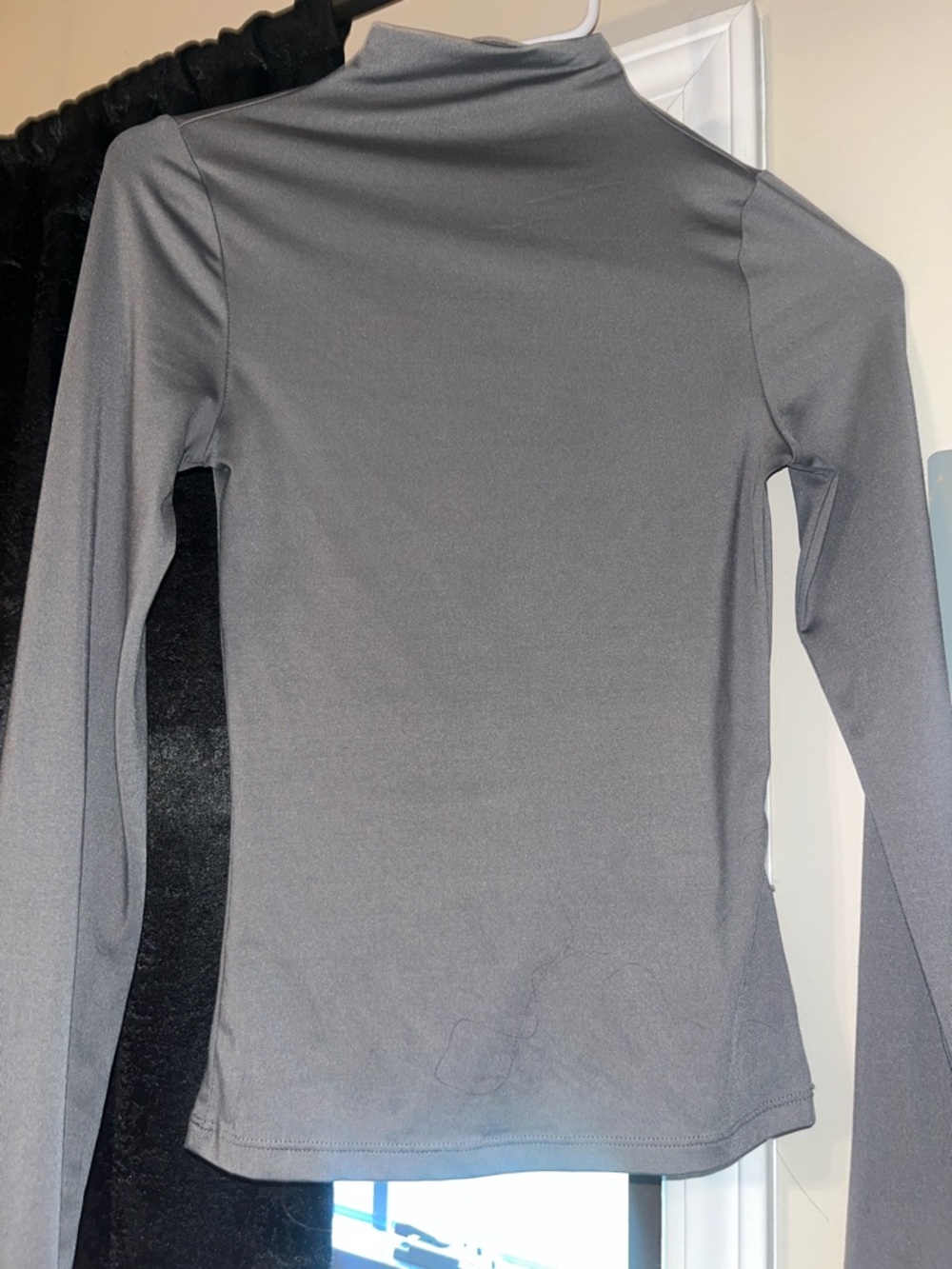 Divided Gray Long Sleeve Mock Neck Top